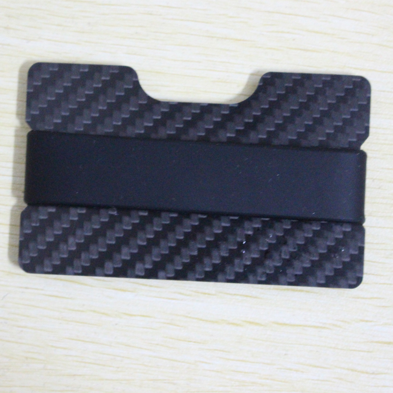 Минималистички Карбонски Влакна Паричникот RFID Блокирање на Држачот на Предниот Џеб Ultralight Картичка Случај Метал