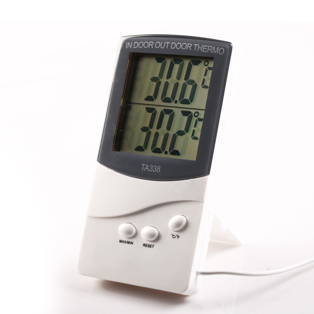 1pcs Дигитални LCD Внатрешна/ Надворешна Термометар Температура Метар со Сонда Сензор Кабел Метеоролошка Станица