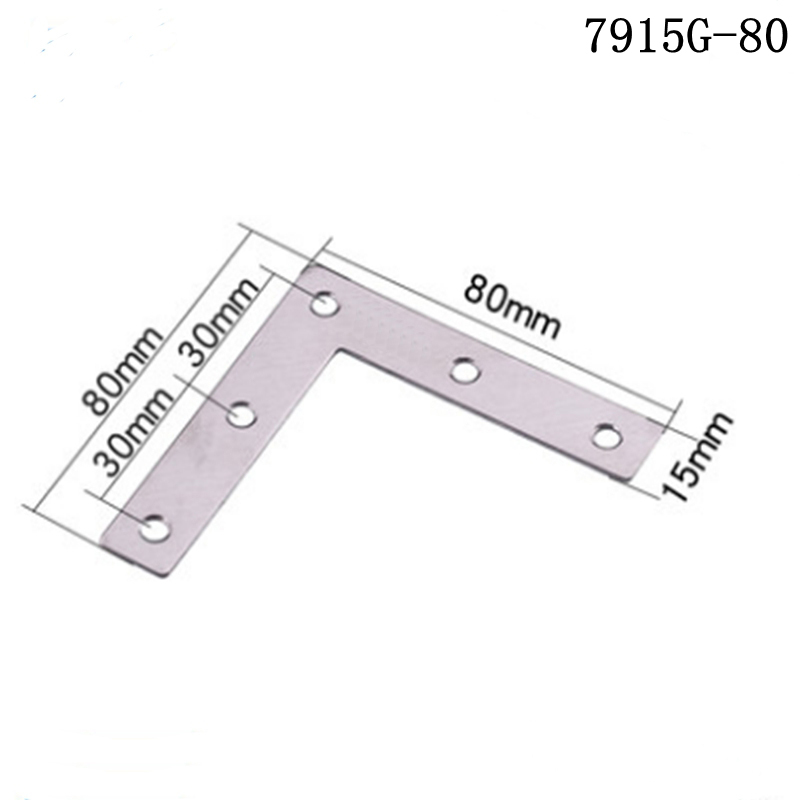 Дома Мебел 7915G-80 нерѓосувачки челик агол код засилување 90 степени десен агол конектор за Универзален L-Tripod