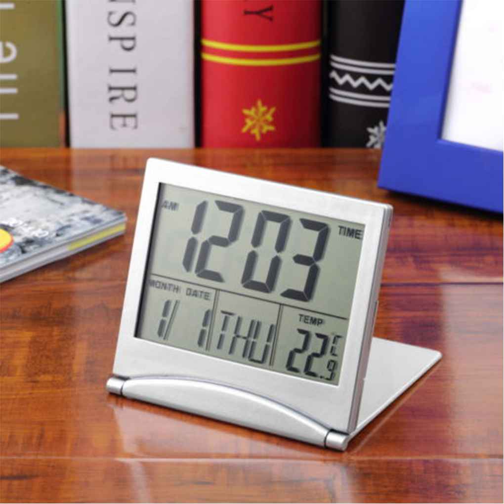 Noval LCD Дисплеј Аларм на Календар Часовник Биро Дигитален Термометар Покрие Флексибилни Биро Табела Часовник Висок квалитет