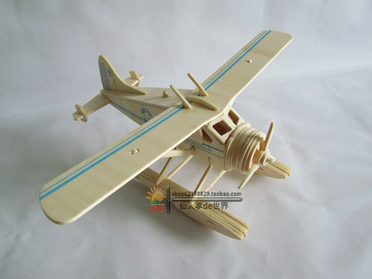Топла продажба Едукативни играчки 3D модел авион дрвени загатки рачно изработени Бивер Авион дрвени авиони Деца авион