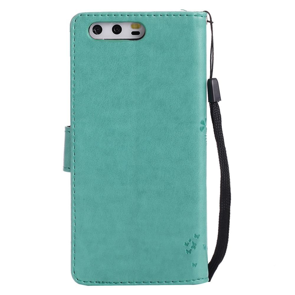 Флип паричникот стп кожа телефон случај за Huawei P10 (5.1) со Држачот на Задниот Поклопец за Huawei P10 зелено дрво