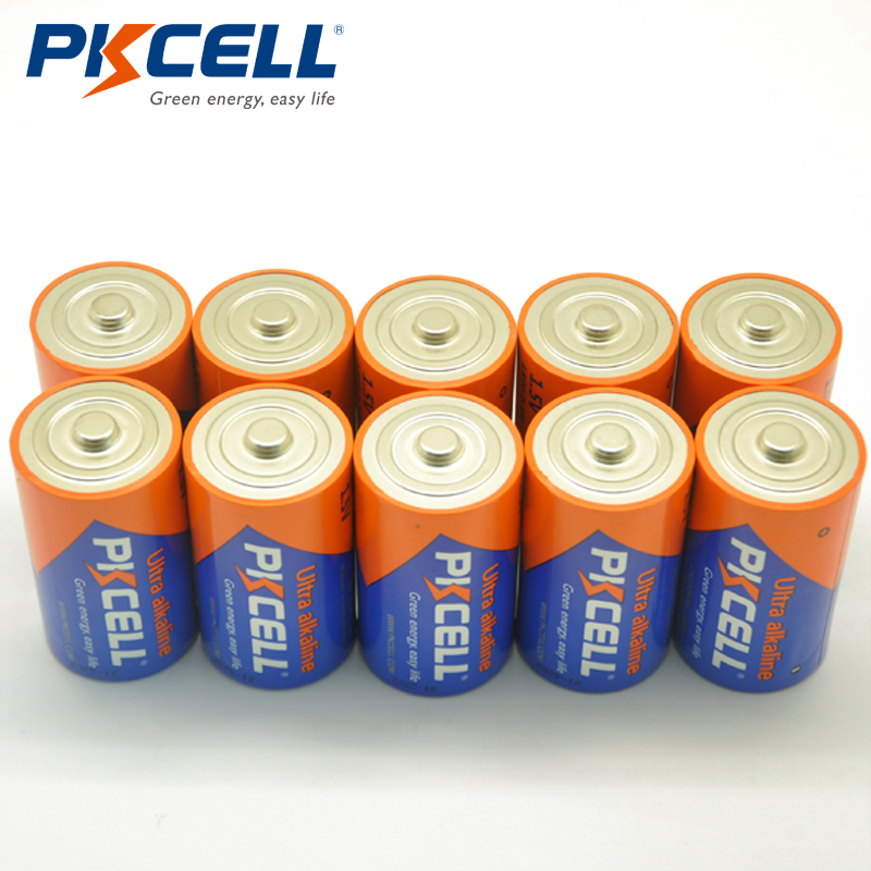 PKCELL 10pcs D големина Алкална Батерија Трајни PKCELL 1.5 v R20 LR20 За Рефлектори