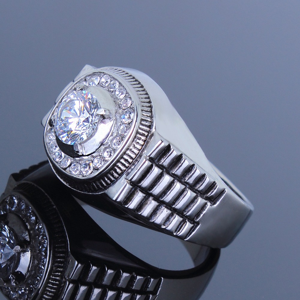 Нови пристигнување Нерѓосувачки челик Кристал Прстен Мода накит Секојдневен стил Мода прстен Полна големина Бесплатен