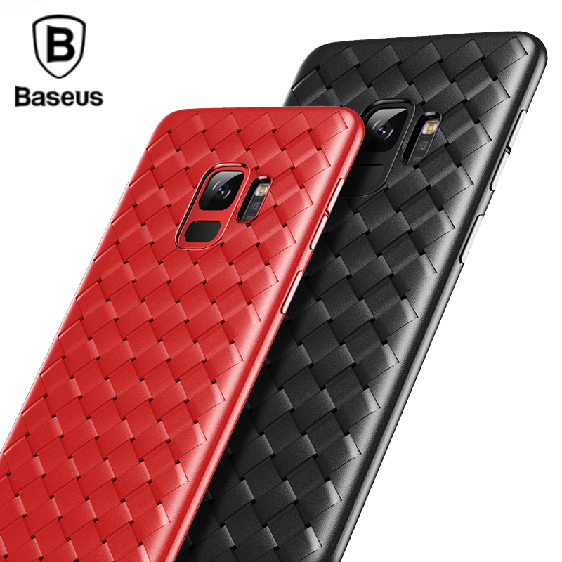 Baseus Луксузни Телефон Случај За Samsung Галакси S9 Capinhas Кожа Покрие Случај За S9 Плус Coque Ултра Тенок Мрежа Телефонот