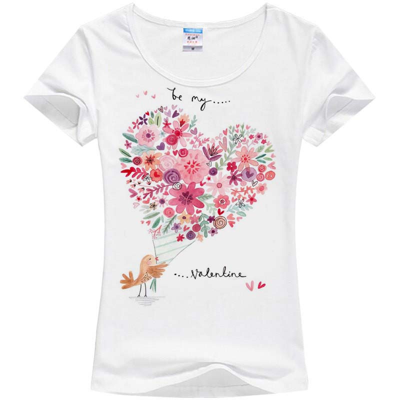 На teapot цвет карактер печатење Т-маица на жената Круг јака дише ms бела маица Фабрика директна продажба Б-2