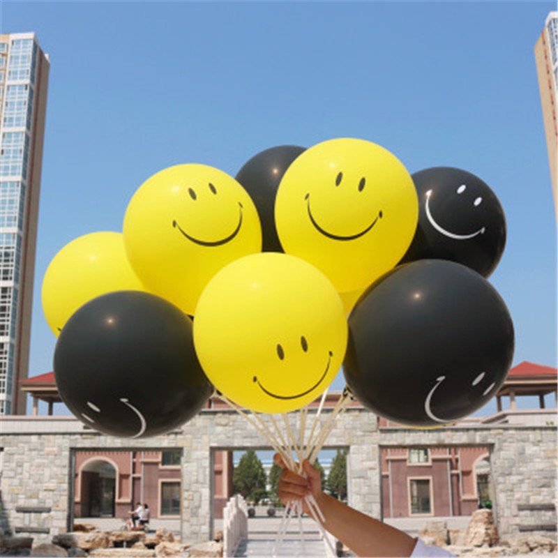 100pcs/многу 12inch 3g Латекс балони најдобар квалитет Насмеани лице балони Свадба материјали Chidren ден Роденден декорација