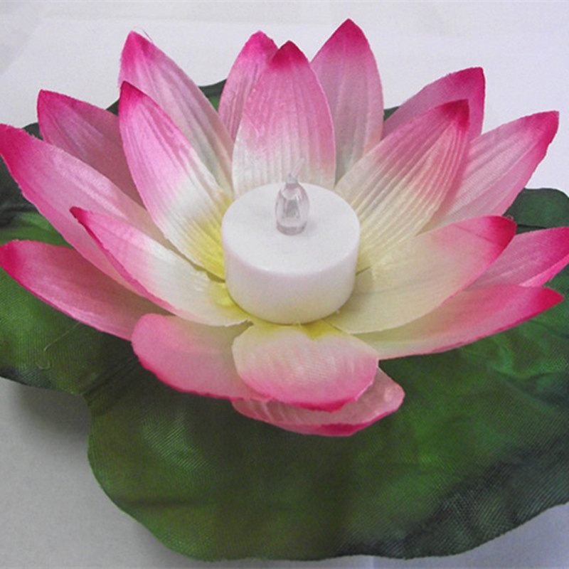 10X! Автоматско боја LED електронски lotus кои Сакаат Светилка дното налепница ноќ светлина за роденден, свадба партија декорација материјали