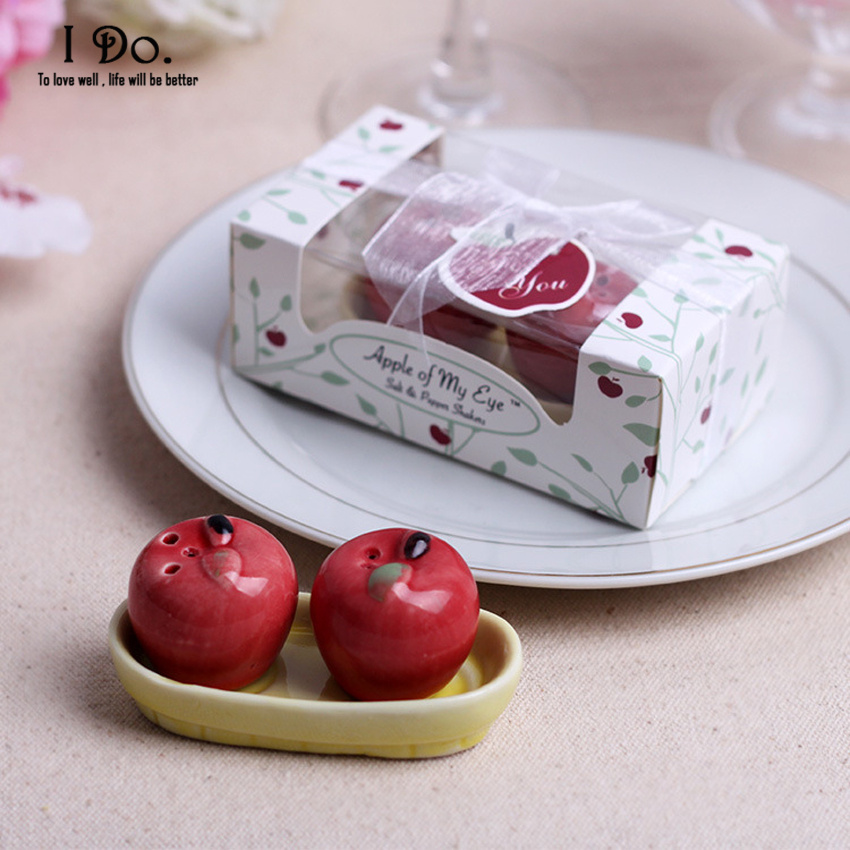 Бесплатен Превозот Apple Сол & Пипер Shaker Свадба Фаворизира И Подароци За Гостите Сувенири Декорација Настан & Партија Материјали