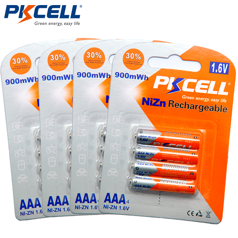 4Pack/16Pcs PKCELL 1.6 V AAA Батерии 900mWh Ni-Zn AAA Батерија Bateria Baterias