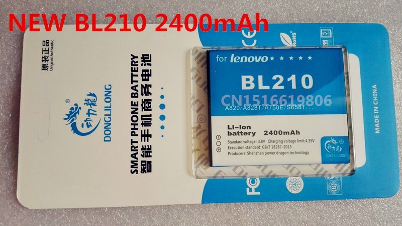 BL210 Вистински Оригинални 2400mAh Замена на Батеријата за Леново S820 A656 S650 S658t S820E A606 A766 A828t A536 Оригинална