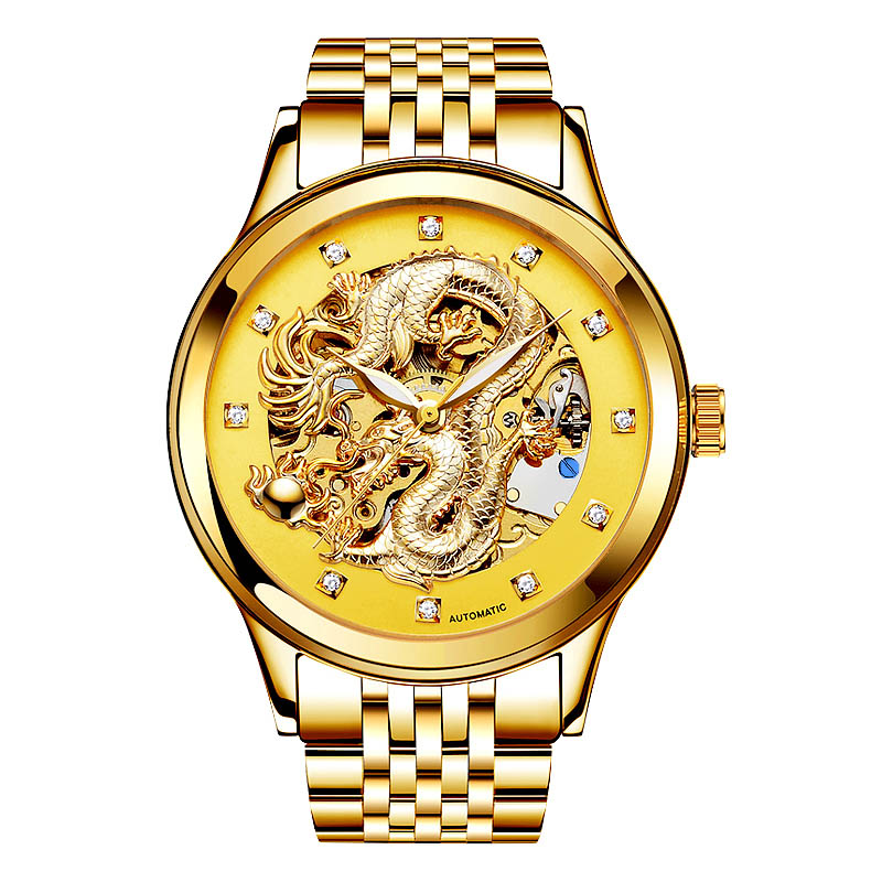 Адвокатско луксузни злато машки рачни часовници бренд на часовници автоматски механички човек часовници водоотпорен шупливи врежан моден Бизнис види