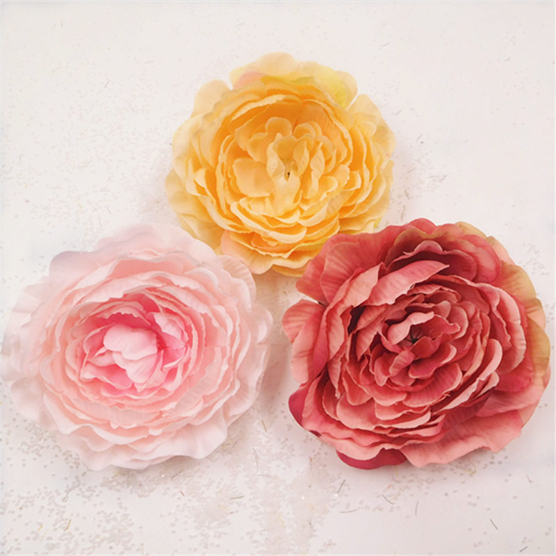 5Ppcs / 8.5 cm вештачка свила peony цвеќиња свадба дома декорација DIY флорални ѕид колаж декорација симулација цвет