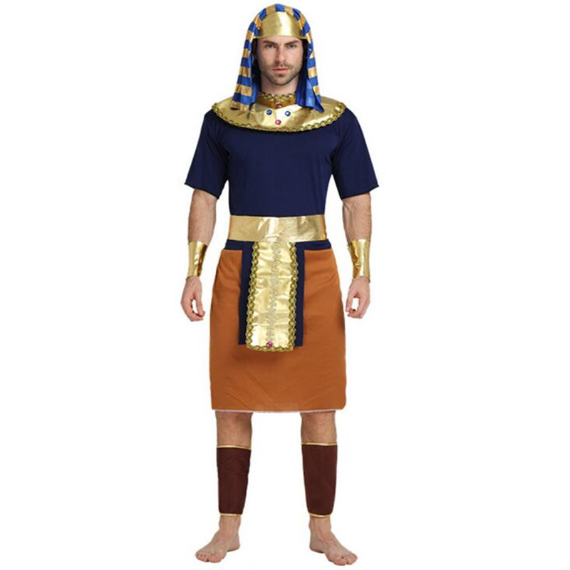 2018 Возрасни Мажи Машки Древниот Египет Фараонот Костим Фаза На Изведба Костимите Ноќ На Вештерките Партија Се Облекуваат