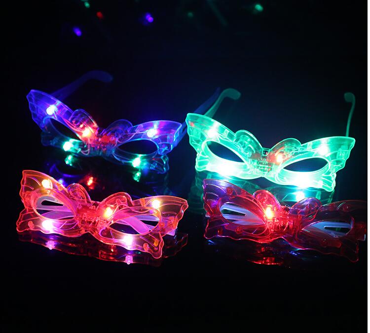 12pcs/многу LED Пеперутка Очила Ласерски Трепка Очила Светлина Партија Сјај Маска Божиќ ноќ на Вештерките Подарок Сјај