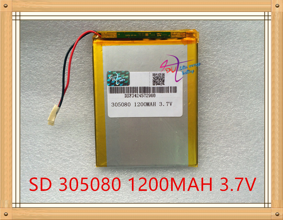 Литар енергија на батеријата 3.7 V литиум полимер батерија 305080 MP5 GPS MP4 дигитални производи општите батерија 1200MAH