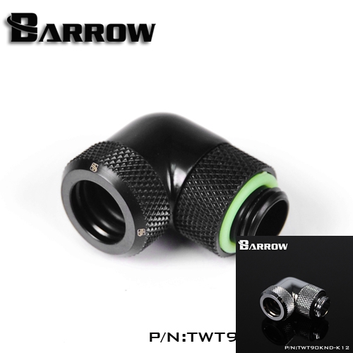 Barrow OD12/14mm Тешко цевки вклучите 90 степени Ротари Фитинг вода за ладење Адаптер OD12mm тешко цевка TWT90KND-K12/TWT90KND-K14