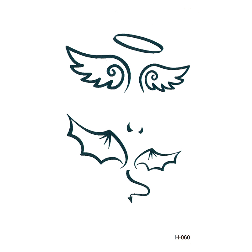 10 компјутери Елф ангелските крилја тетоважа налепници водоотпорен анти-пот симулација покривање на лузна тетоважи насликани црни мажи и жени