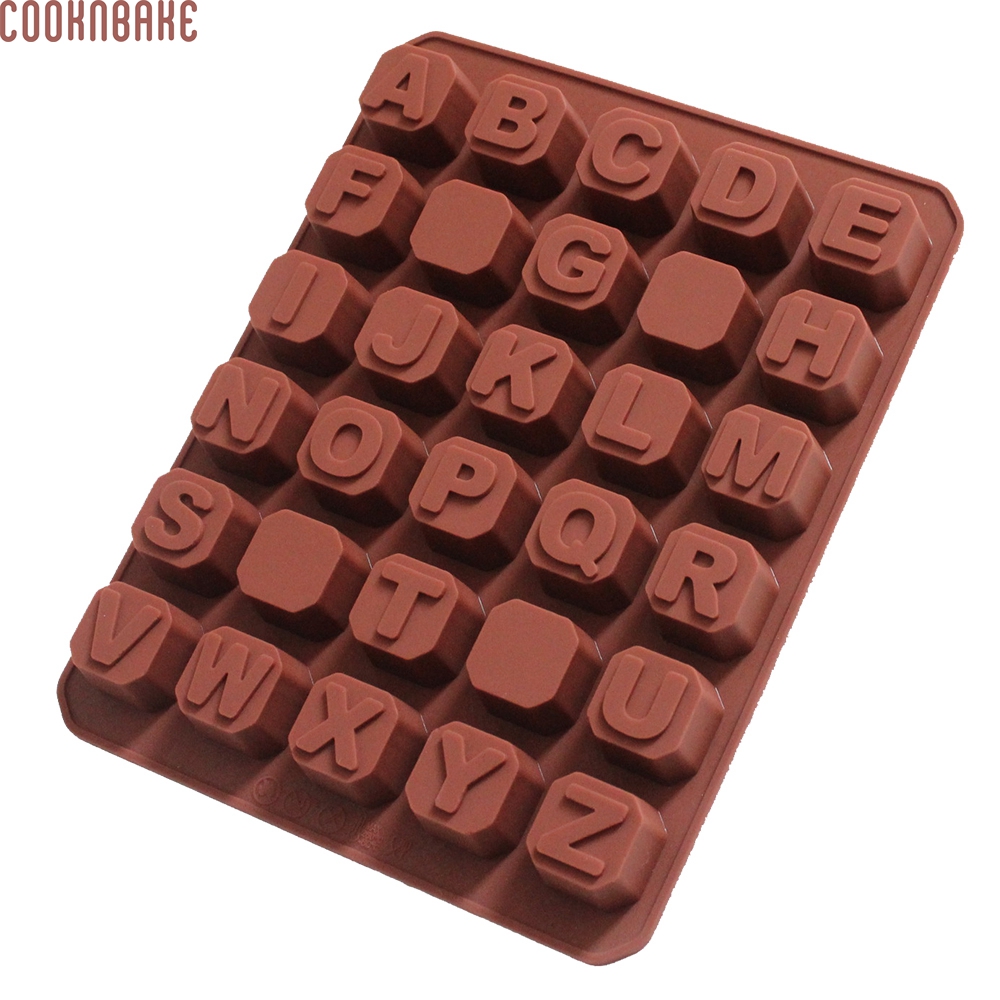 COOKNBAKE DIY Креативни Торта Декорирање Алатка DIY 26 Букви 4 Простори Силикони Чоколадо Мувла Мраз Фах Мувла CDSM-224