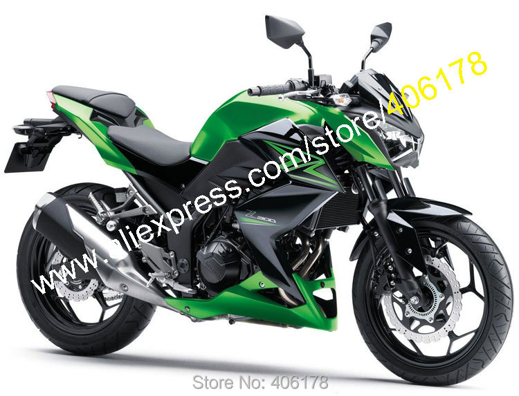 Топла Продажба,За Kawasaki Z250 2015- Z 250 Z300 15-16 Z 300 Зелен Црн Мотор Обтекател Cowling Сет (шприц)