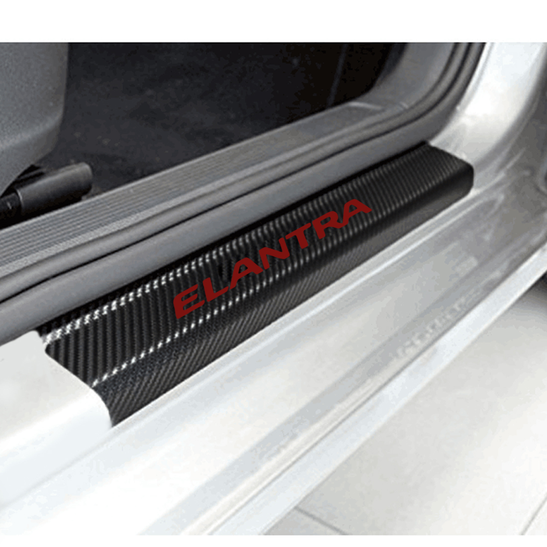 За Hyundai Elentra Santa FE Sonata Tucson Акцент Вратата Sill Scuff Добредојдовте на Возилото Прагот на Карбонски Влакна