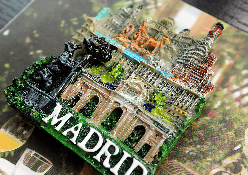 Шпанија Мадрид Ознаки за земја Туристички Патувања Сувенири 3D Смола Фрижидер Магнет Занает