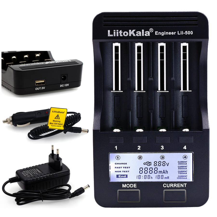 LiitoKala Lii-500 S1 18650 Полначот LCD дисплеј Тест 18350 Батерија 18650 26650 10440 14500 18500 26500 АА ААА Батерија Полнач
