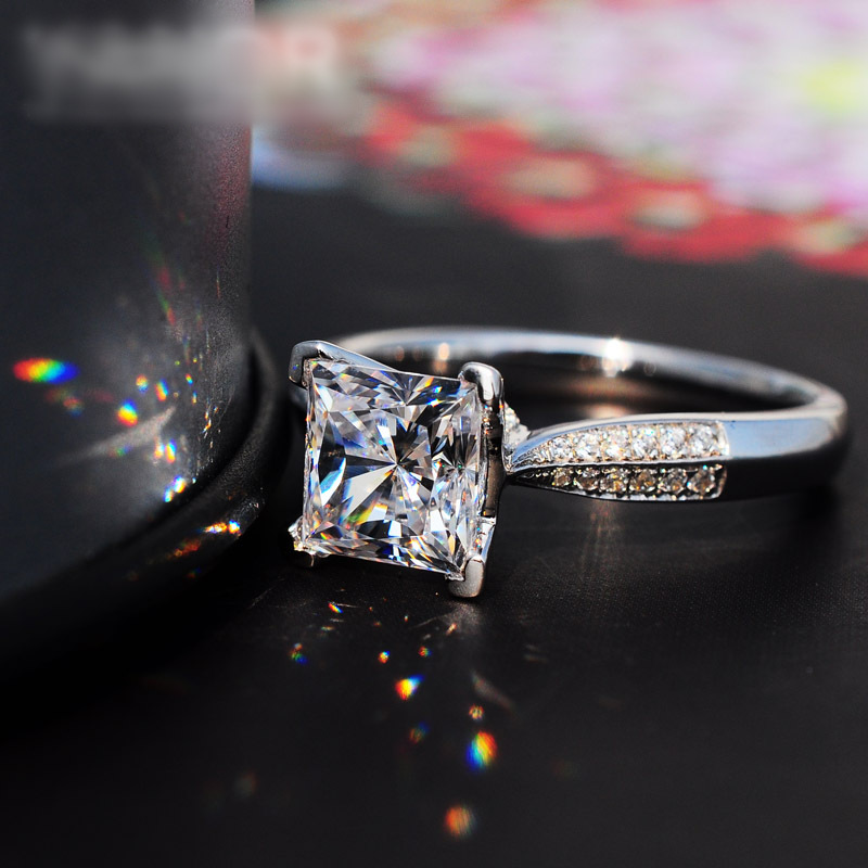 choucong Мода прстен Вистински 2ct Камен AAAAA циркон cz прстен 925 Sterling Silver Жените Ангажман Свадба Бенд Прстен Подарок