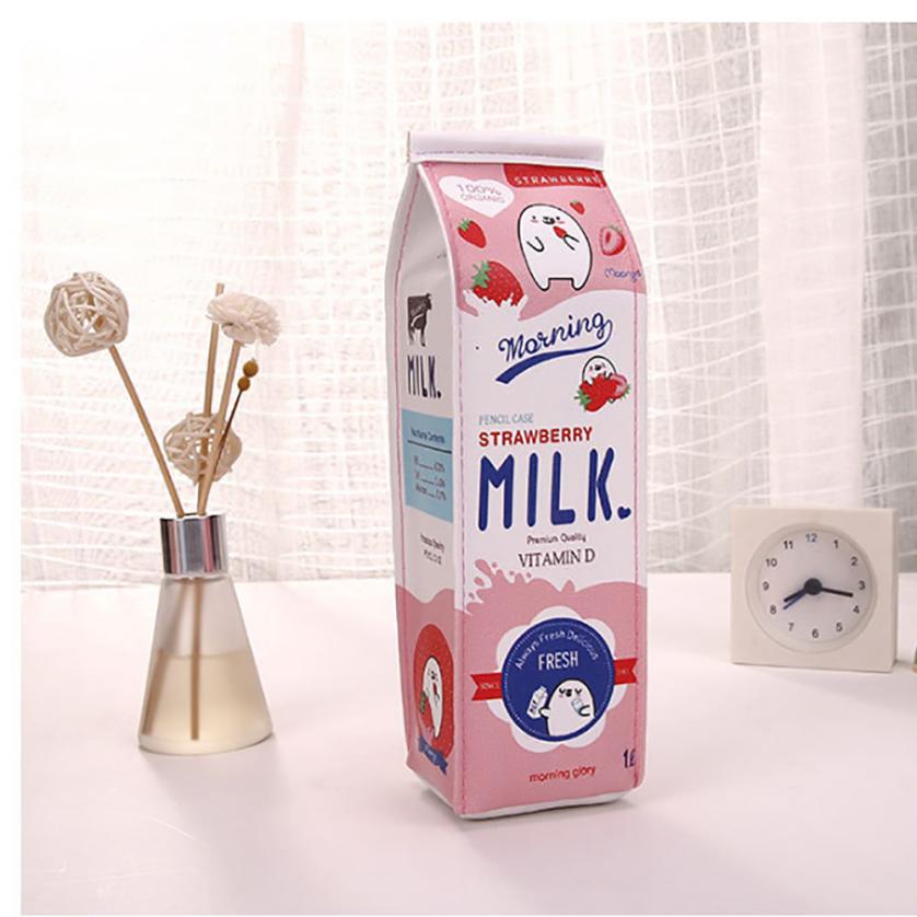 Симпатична Молив Случај, Креативните Млеко Молив Торба За Деца Подарок Новина Објект 2AU18