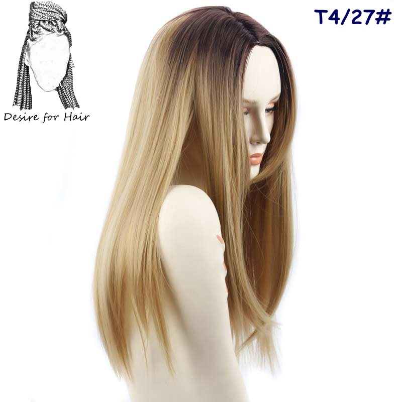 Желба за коса 1pc 26inch долго ombre ombre 27 русокоса боја свилен директно топлина отпорни на синтетички перики за
