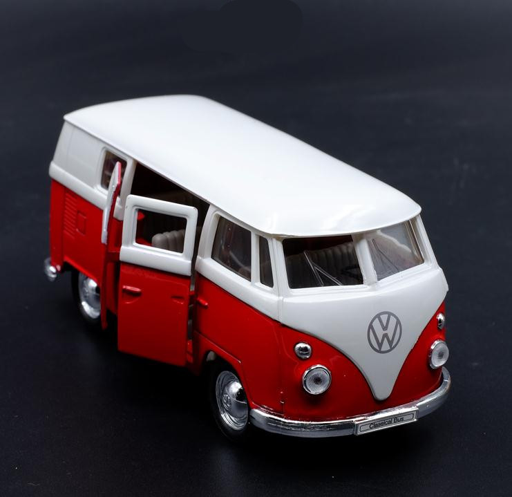 1:36 висока имитација легура модел автобус, Фолксваген T1 повлечат метал автобус играчка,2 отворена врата Деца играчка возила,бесплатен превозот