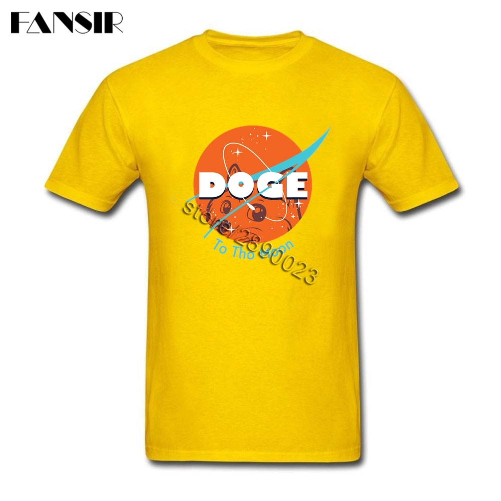 Плус Големина Doge На Месечината Гроздобер маици Човек Кратко Sleeve Crewneck Памук Мажите Tshirt Возрасни Лето Tees