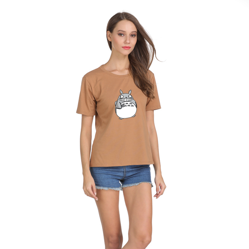 Нови 2017 Т Кошула Жените Totoro О-вратот Кратко Sleeve Harajuku Kawaii Цртан филм Print T-shirt Моден Дизајн Блузи Tee