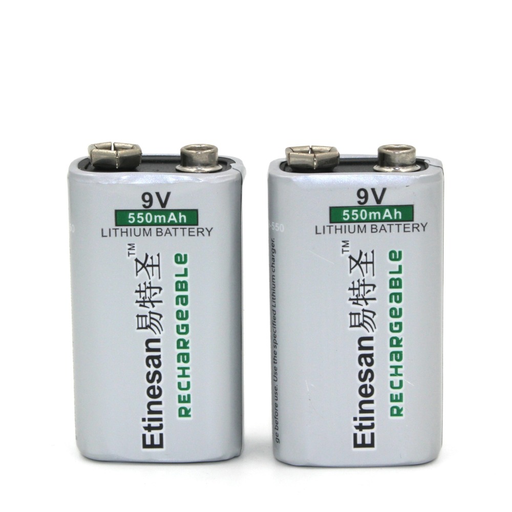 4PCS/МНОГУ ETINESAN 550mAh 9v li-ion литиум Батерија 9 Volt Батеријата добар квалитет