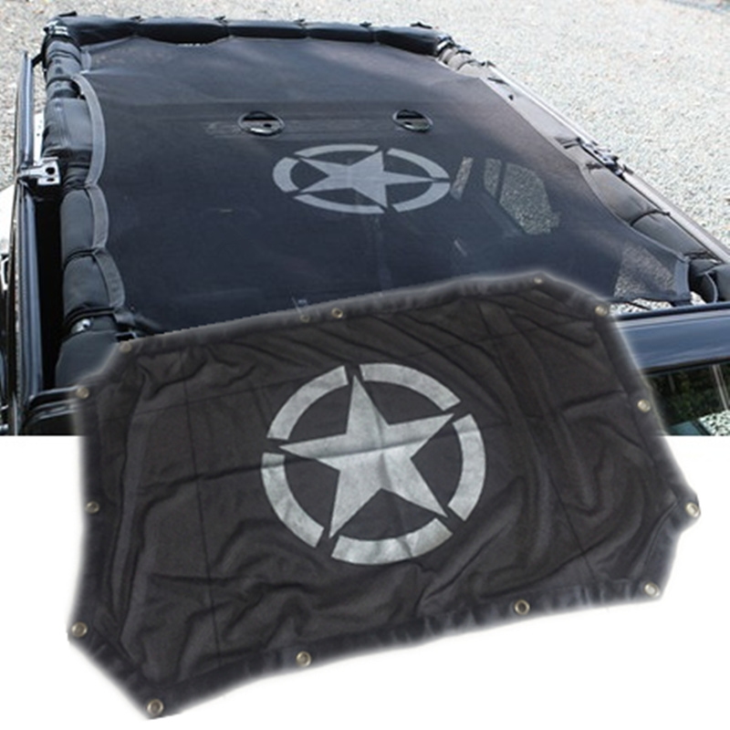 Travel Сезона 2 / 4 Врати Sunshade Покривот Сенка Нето Горниот Капак УВ Заштита Погоден за Jeep Wrangler Unlimited JK
