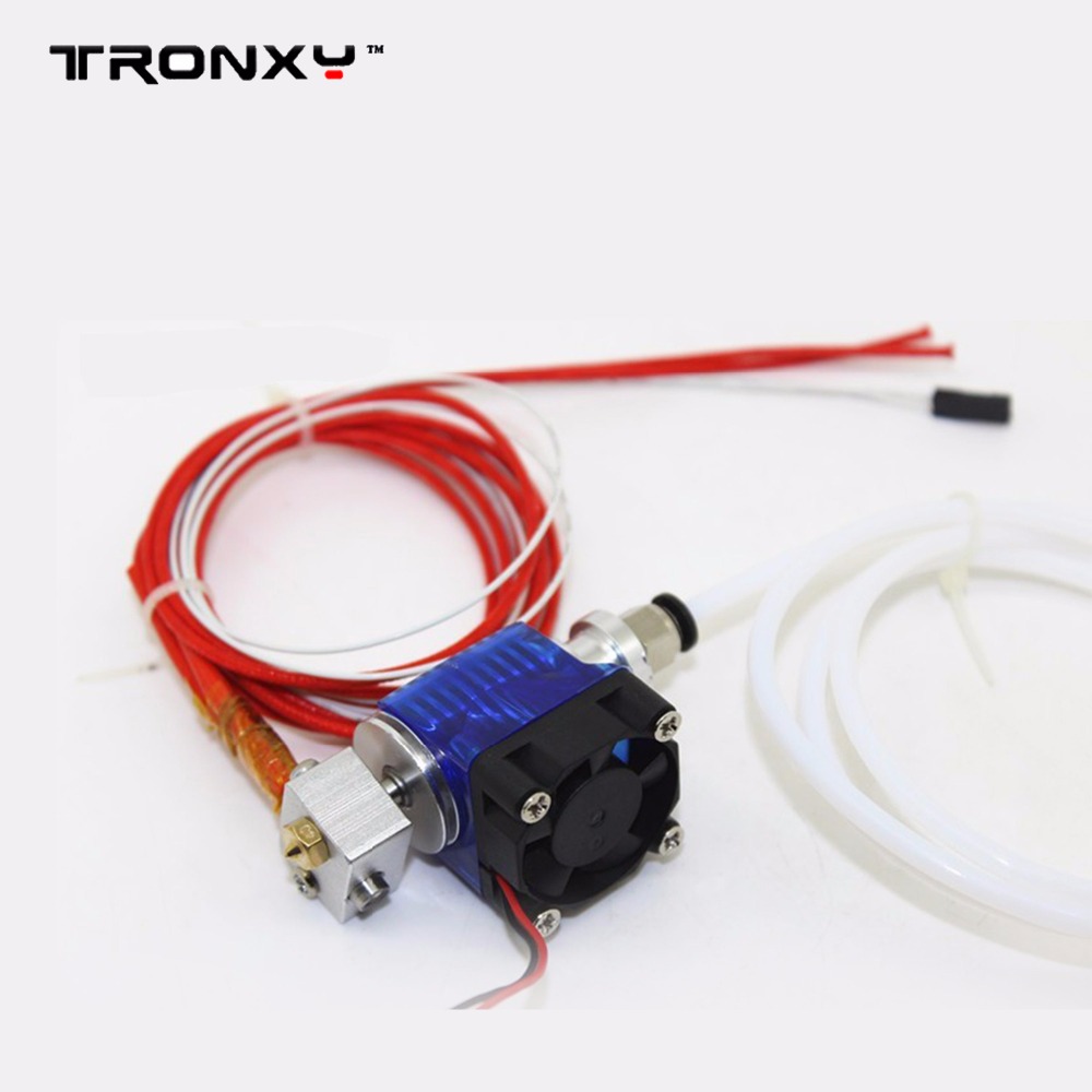 Tronxy hotend V6 J-топлина со ладење вентилатор за 3D печатач екструдер 1.75 mm филамент дијаметар долго растојание со тефлон thermistor