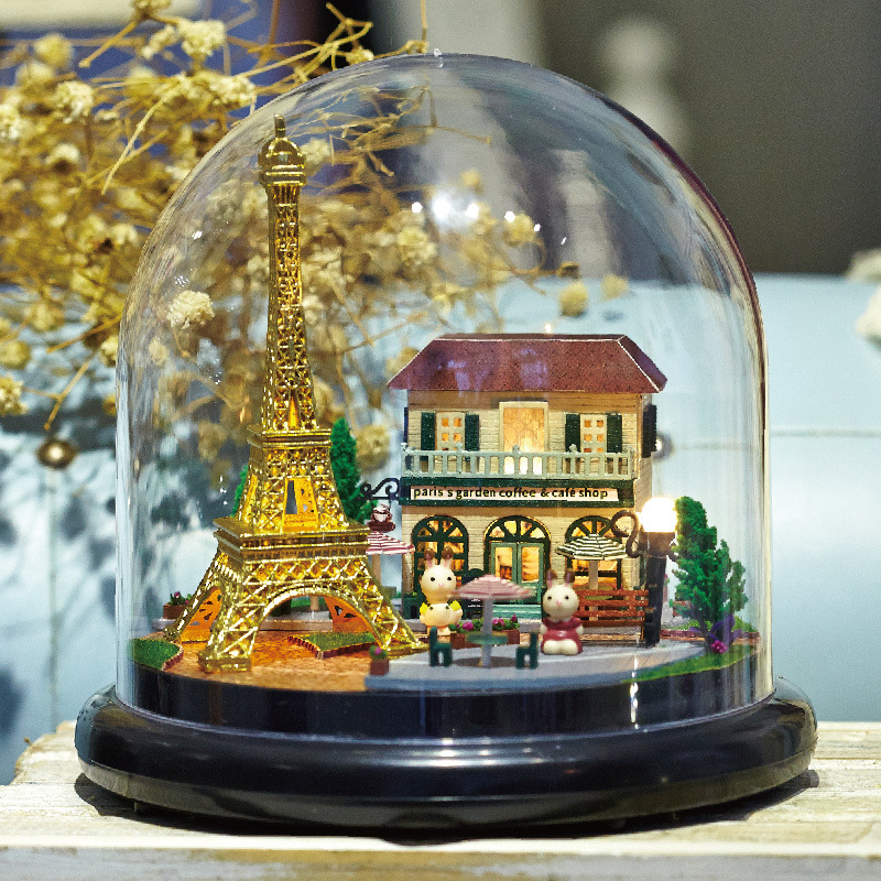 B018A DIY кукла куќа минијатура italia in miniatura мини стакло топката модел изградба на дрвени Колекции Минијатурни