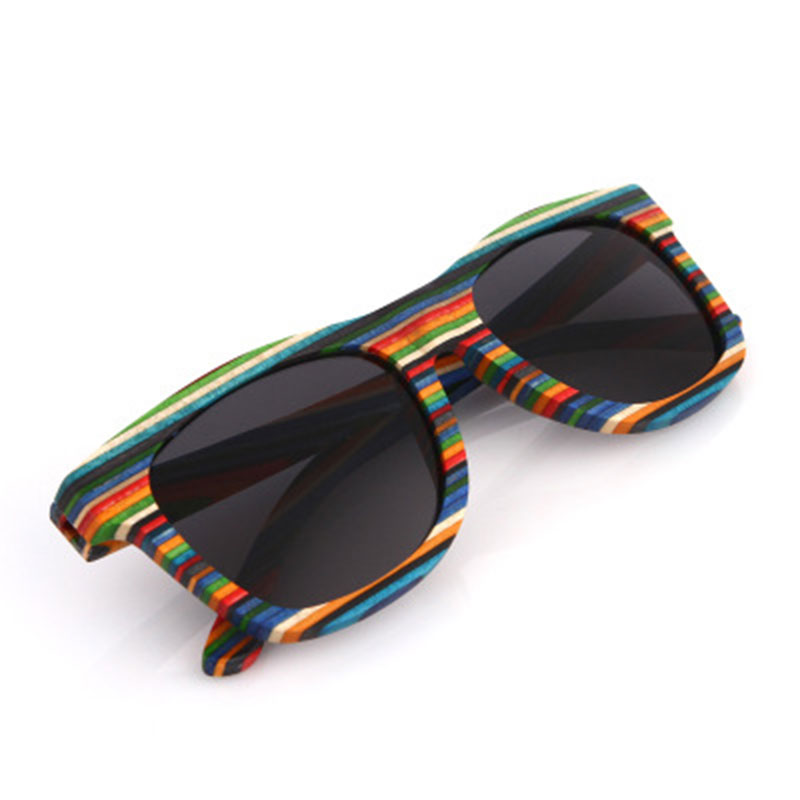 Моден Шарени Виножито Дрвени Поларизирани очила за сонце Рамка UV400 Sunwear