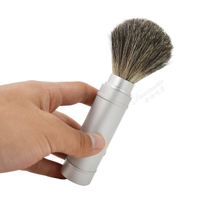 DScosmetic чиста јазовец коса четка куп метал се справи со патување четка за бричење топла продажба hight квалитет на традиционалните бричење