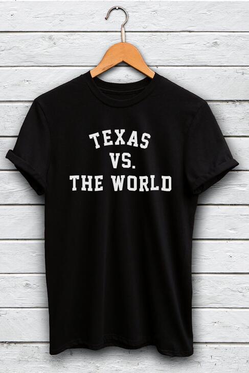 ТЕКСАС VS СВЕТОТ Т Кошула Жените Секојдневен Блузи т-маица Лето Стил Смешно Tumblr T-shirt Маици Pullover tees Памук