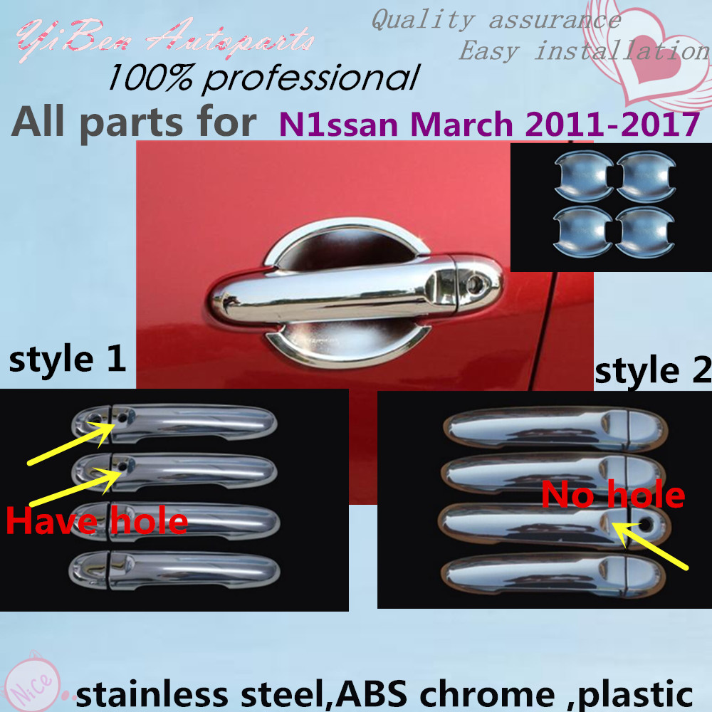 Врвен квалитет За Nissan Март 2011-2017 автомобил тело надворешни стап рамка светилка трим ABS хром врата се справи со