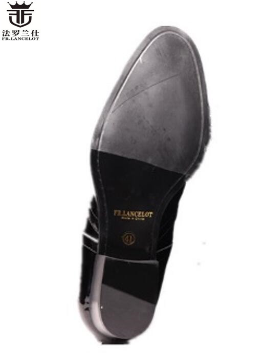 FR.LANCELOT 2018 Глуждот Чизми Висок квалитет на патент кожа подигање Британски Стил Мажите Кратки Чизми страна zip обичните мажи чизми