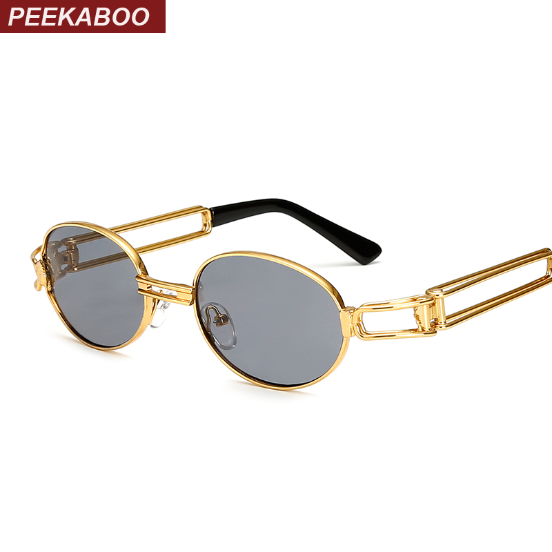 Peekaboo 2017 ретро гроздобер очила за сонце мажите мал круг злато метал црвено овална мали сонце очила за мажи гроздобер жените uv400