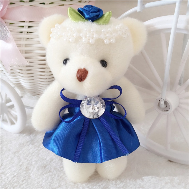 За Божиќ Подароци за НОВА 12CM 10pcs/многу pp памук дете кадифен играчки кукла мини мали мечето цвет букети мечка за