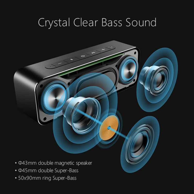 MIFA A20 Bluetooth Звучник Метални Преносни Супер Бас Безжичен звучник Bluetooth4.2 3D Дигитален Звук Звучник Handfree МИКРОФОН TWS