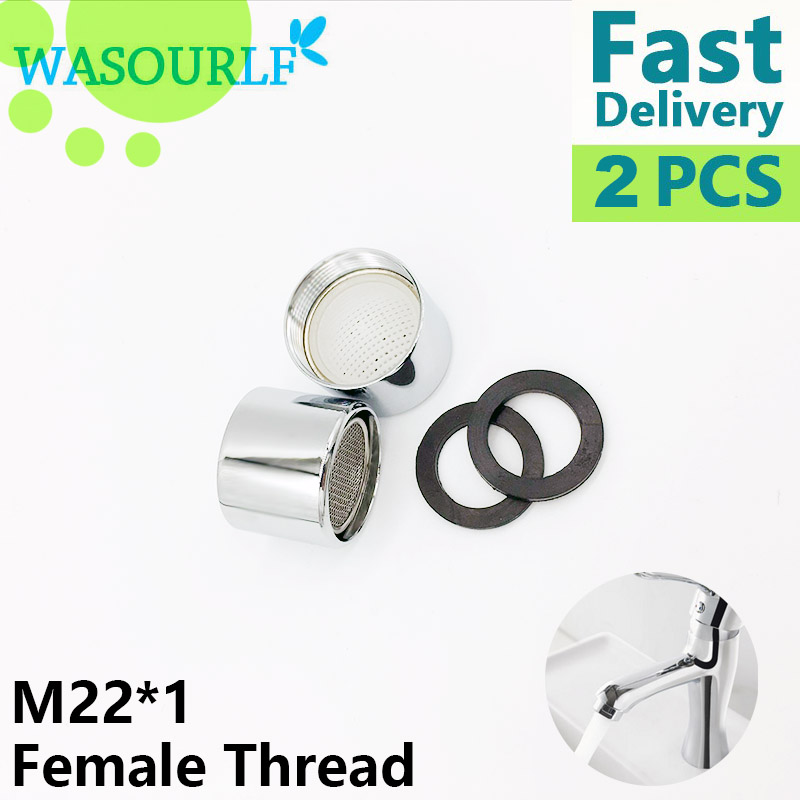 WASOURLF 2 ПАРЧИЊА добар квалитет M22*1 22mm женски навој допрете aerator тапа меур 304 од не ' рѓосувачки челик core месинг школка бесплатен превозот