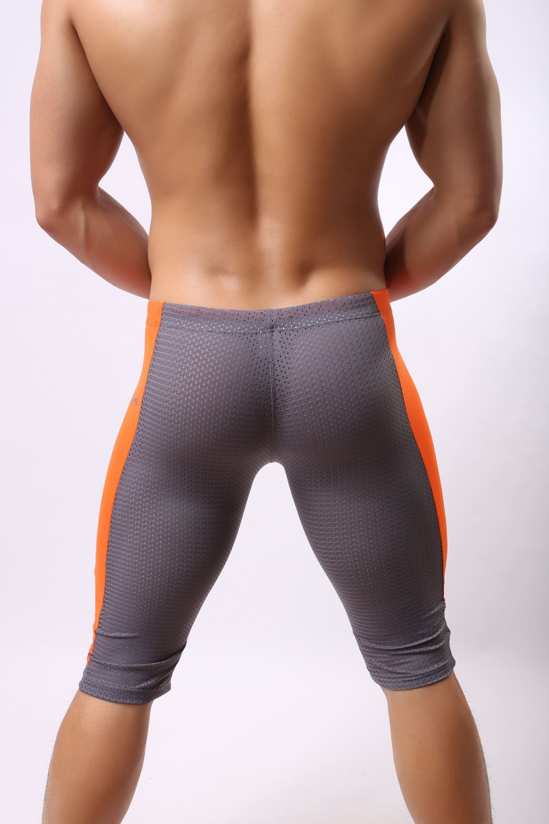 машки коленото должина панталони фитнес ниска половината дише комбинација мажите тело shaper слабеење на телото долна облека hommemen