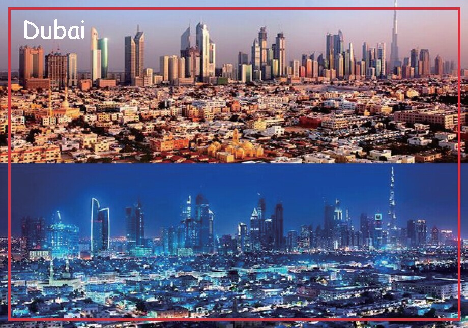Правоаголникот Цврсти Магнети 78*54mm Дубаи ден-ноќ спореди сликата за Сувенири Фрижидер Магнет 20141