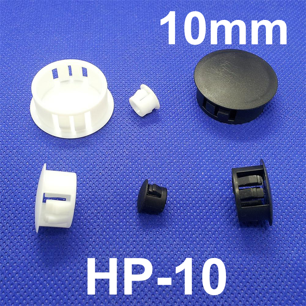80pcs HP-10 10ММ Дијаметар Црно Бела Пластика, Најлон Дијаметар Крајот Капа Grommet Притисни за Заклучување Копче за