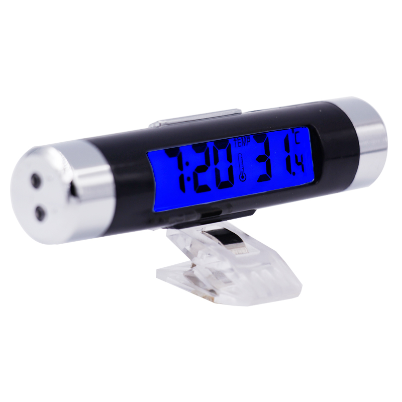 10pcs Автомобил електронски LED дисплеј прозрачна види auto clock Штекер клип-на температура метар автомобил термометар